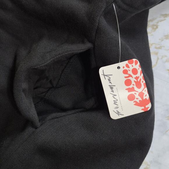 Free People Movement Sweatshirt Tank Pockets Oversized Small Black Logo NEW - Picture 4 of 13